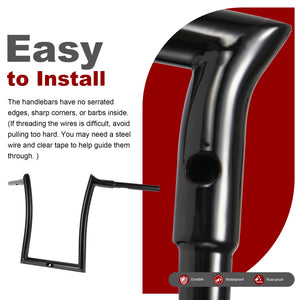 Guidon Ape Hanger Meathook 1,25" pour bagger - Harley-Davidson Road Glide 2015-2023 – photo 5/8