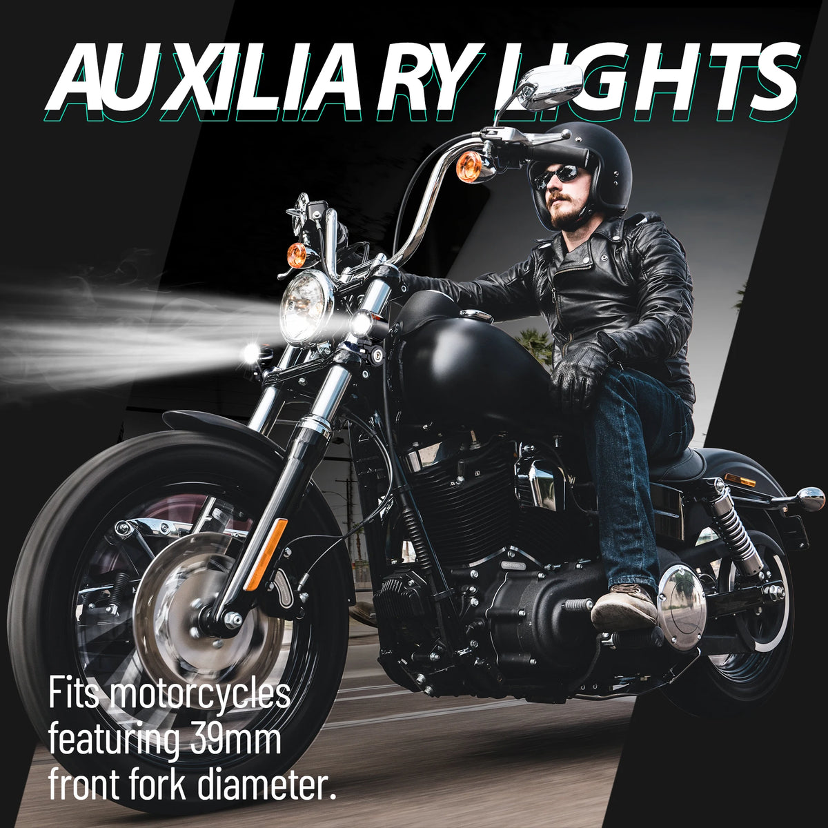 Feux additionnels LED 72W pour fourche 39/41/49mm - Phares antibrouillard étanches Harley-Davidson – photo 2/11