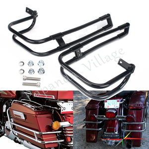 Arceau chromé double rail de protection de sacoche Harley - vue 1