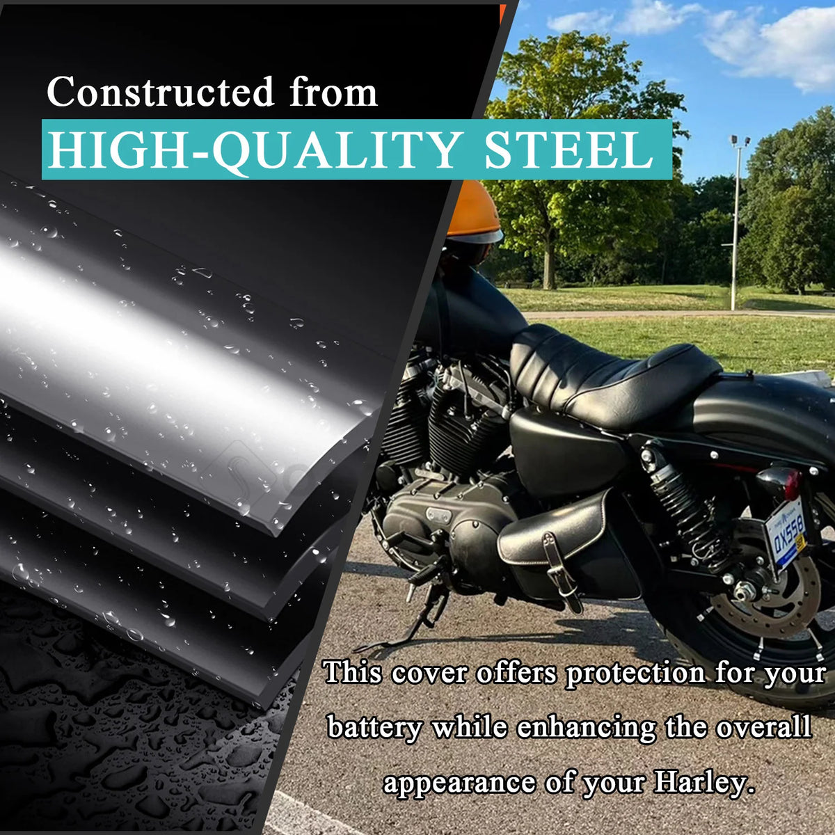 Cache de batterie gauche pour Harley Sportster - vue 3