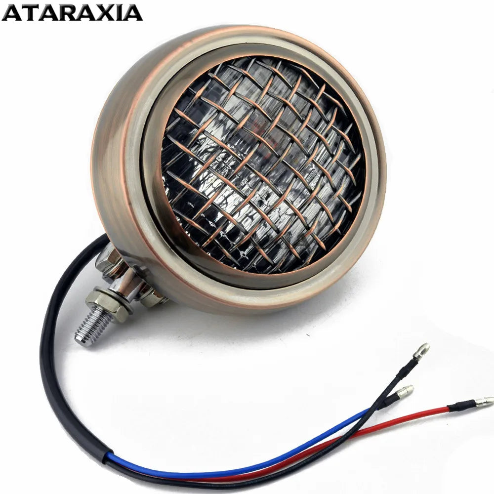 Phare rétro 4,5 pouces cuivré pour Harley - vue 9