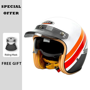 Casque jet moto noir à visage ouvert - vue de trois quarts - vue 1