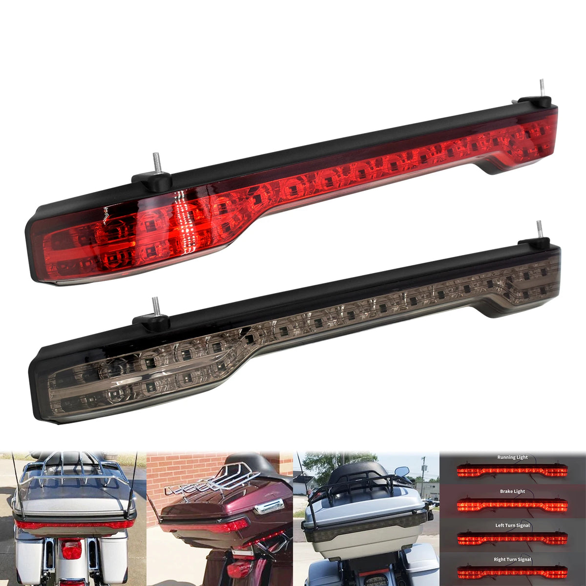 Feu arrière LED de valise de tourisme, frein et clignotant, pour Harley Touring 2014-2025 - vue 1