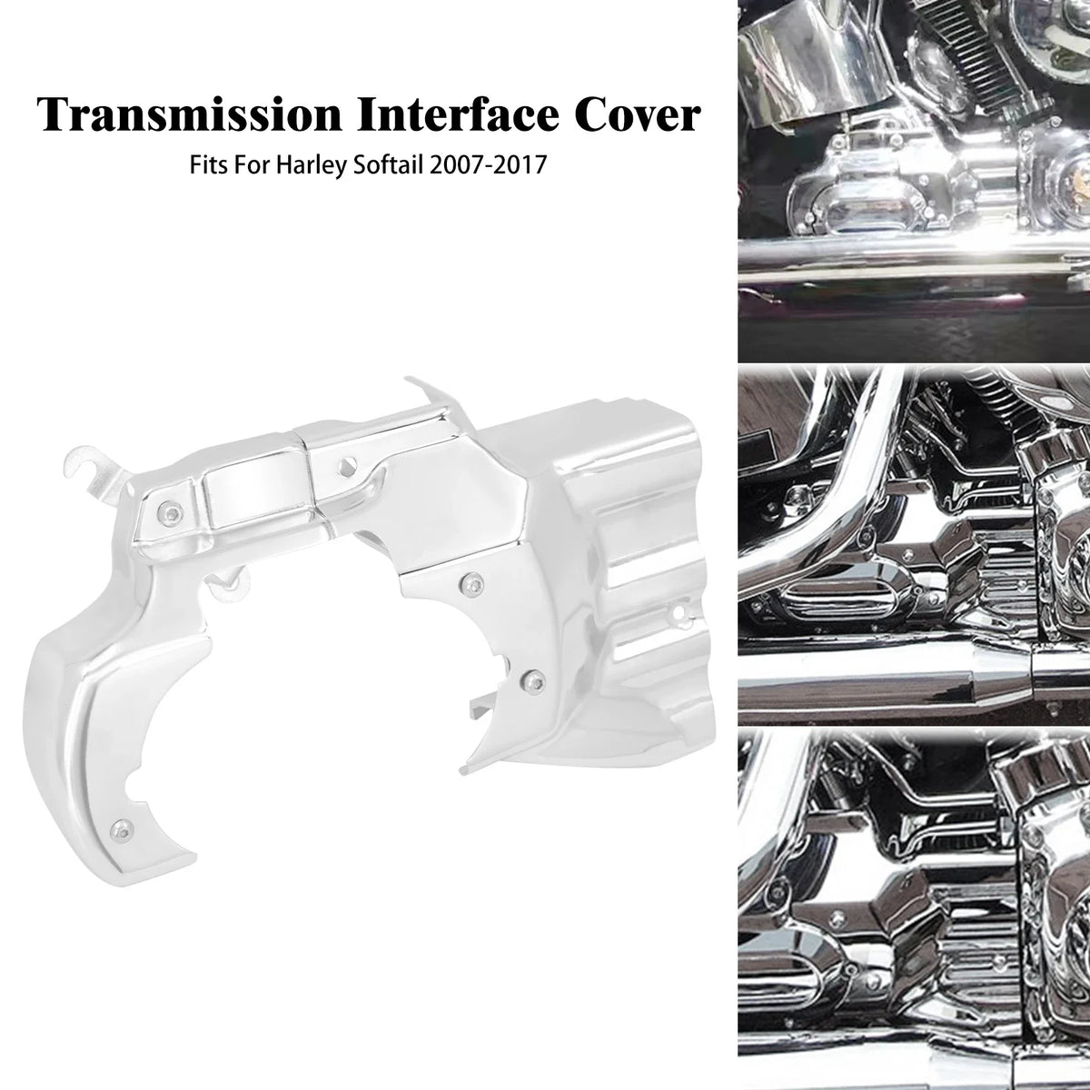 Cache d'interface moteur-boîte chromé pour Harley Softail 2007-2017 - vue 7