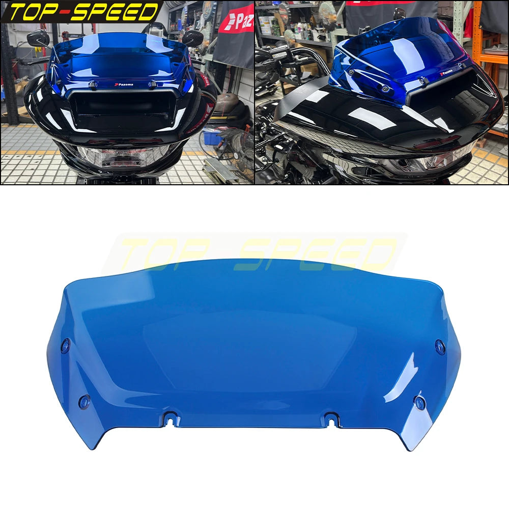 Pare-brise fendu bleu pour Harley Road Glide - vue 10