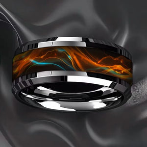 Bague en acier inoxydable tête de mort et rose - vue 18