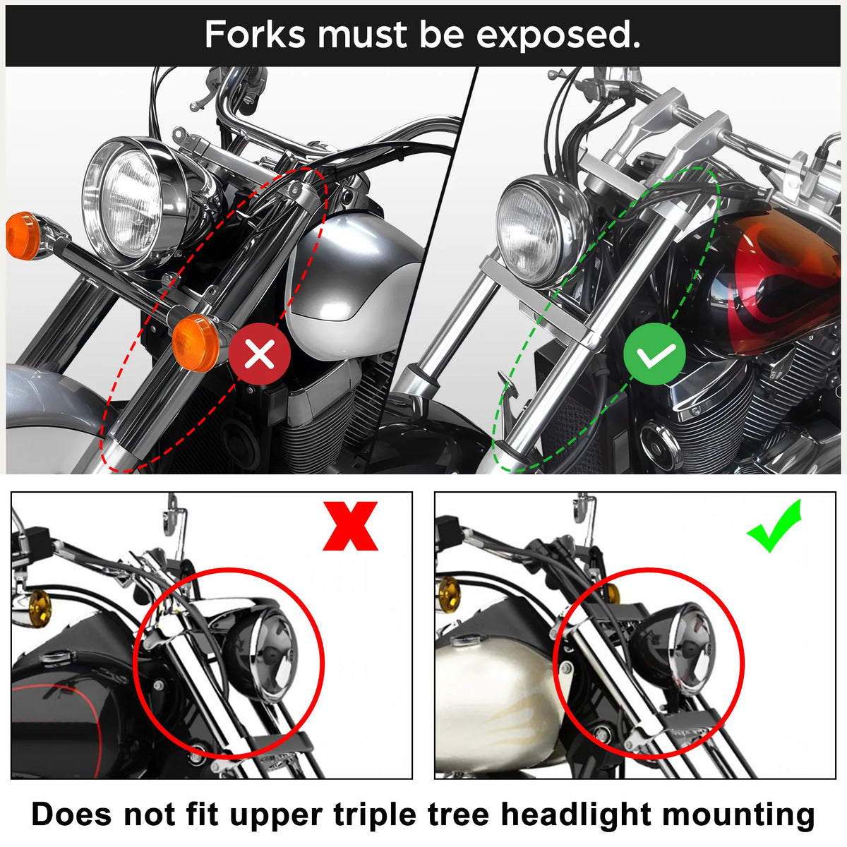 Carénage avant batwing noir avec pare-brise pour moto - vue 2