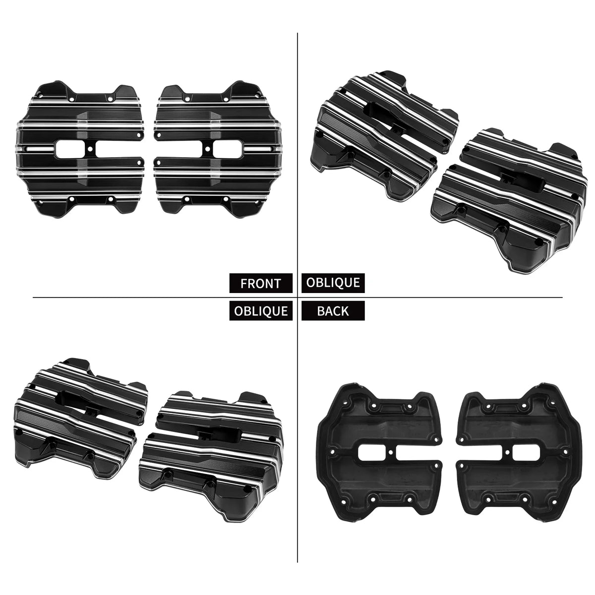 Paire de caches culbuteurs en aluminium pour Harley-Davidson moteur M8 - vue 4