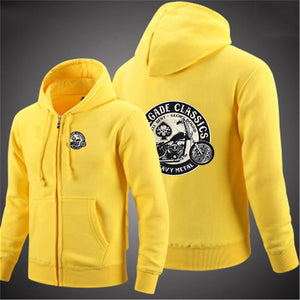 Sweat Zippé Homme Uni Manches Longues Esprit Moto - vue 5