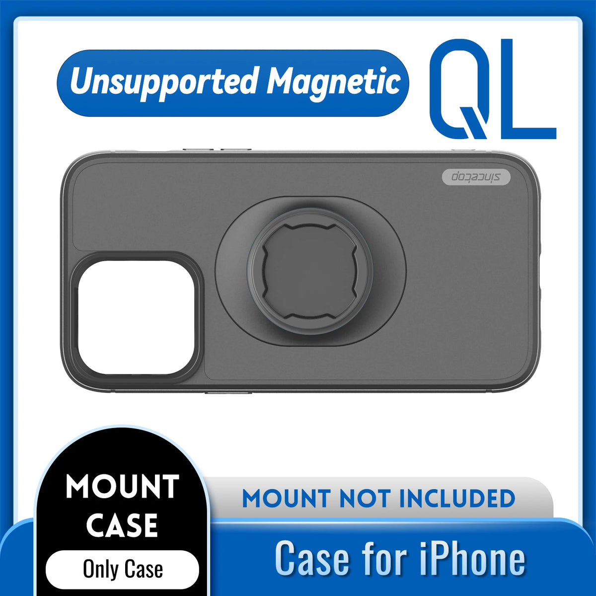 Coque antichoc pour iPhone avec verrouillage type Quad-Lock, compatible support moto, vélo et voiture - vue 7