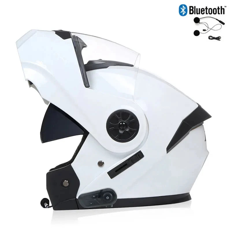 Casque moto modulable compatible Bluetooth, vue de trois quarts - vue 9