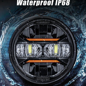 Phare LED à projecteur 5,75 pouces Angel Eyes H4, feu de jour pour Harley Sportster, Dyna, Iron 883 - vue 4