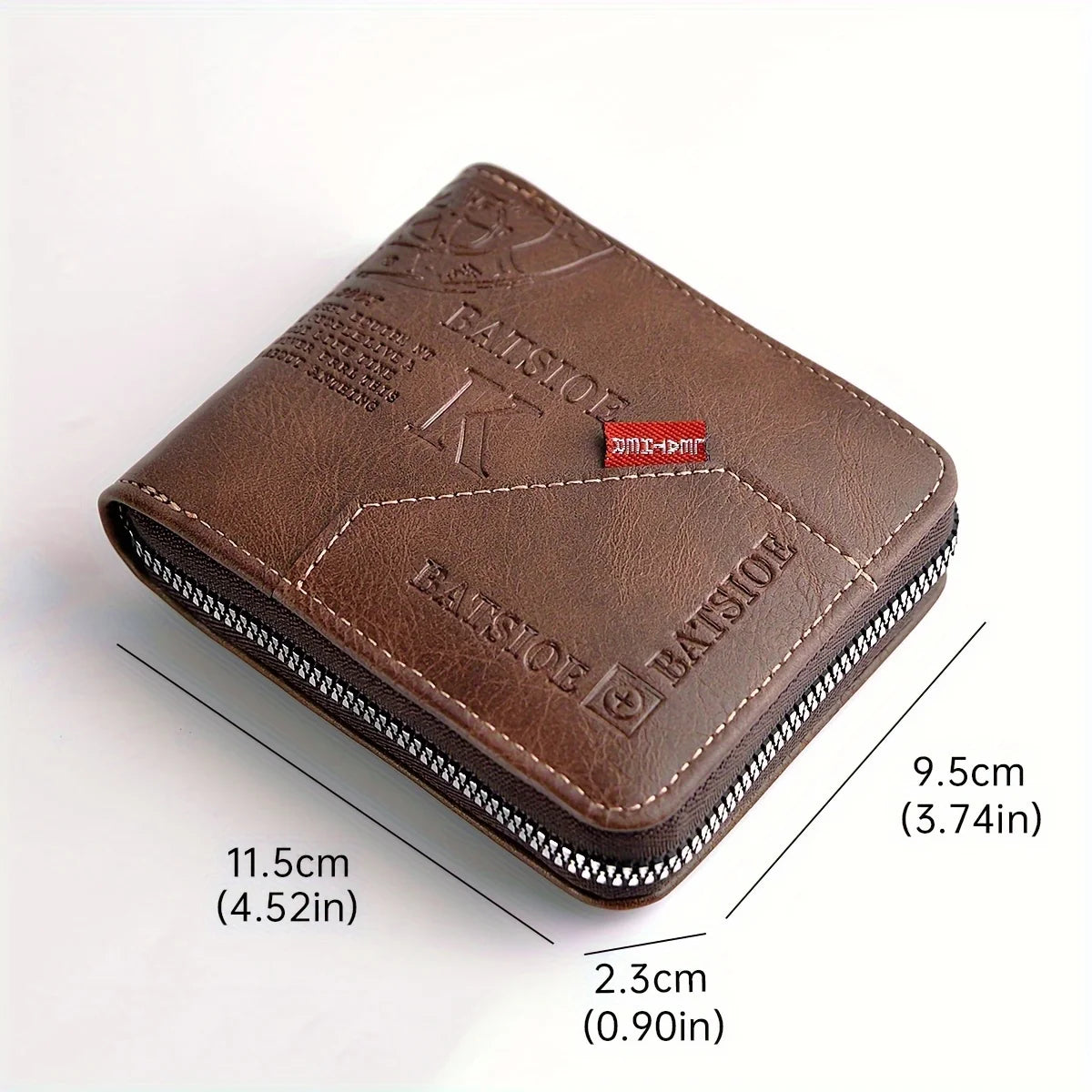 Portefeuille noir en cuir PU à fermeture zippée - vue 2