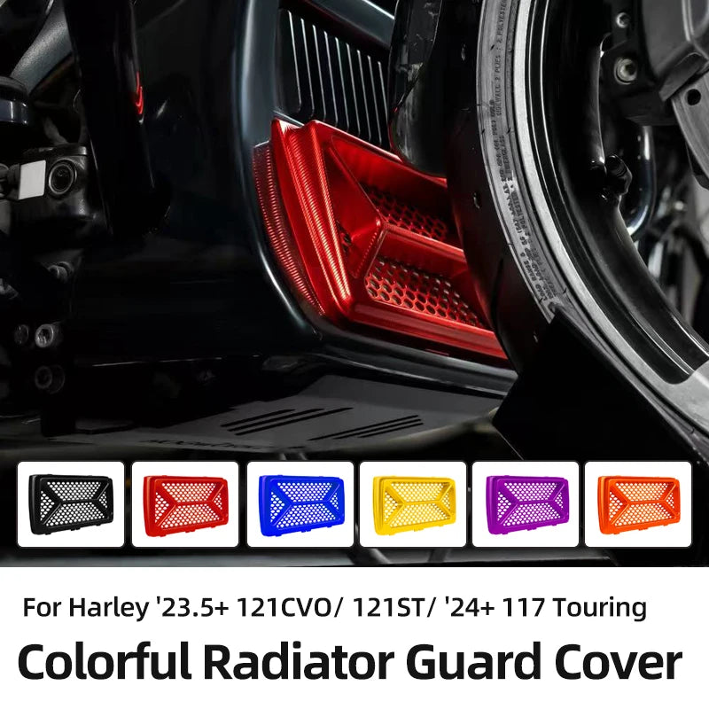 Grille de Protection Radiateur/Refroidisseur d'Huile CNC Aluminium Anodisée - Harley-Davidson Touring 117/121 CVO, 121ST, Road Glide, Street Glide 2023.5 et + – photo 1/14