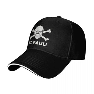 Casquette baseball noire motif tête de mort - vue de face - vue 1