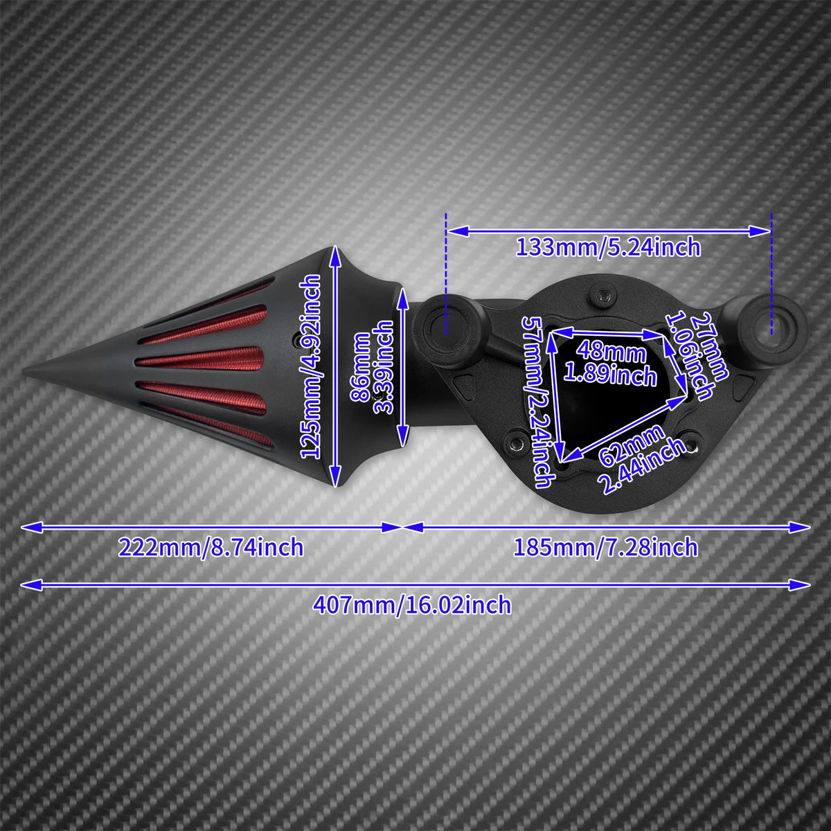 Kit Filtre à Air Spike (Cône) - Harley-Davidson Sportster XL 1200/883, Iron, 48, Forty-Eight, Super Low 2004-2022 – photo 6/8
