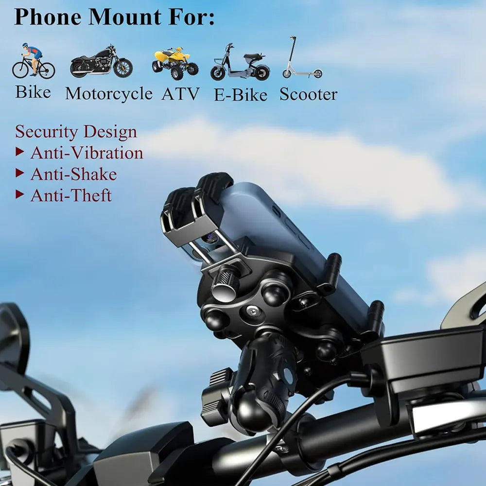 Support téléphone moto universel avec amortisseur anti-vibration – rotation 360° - vue 2