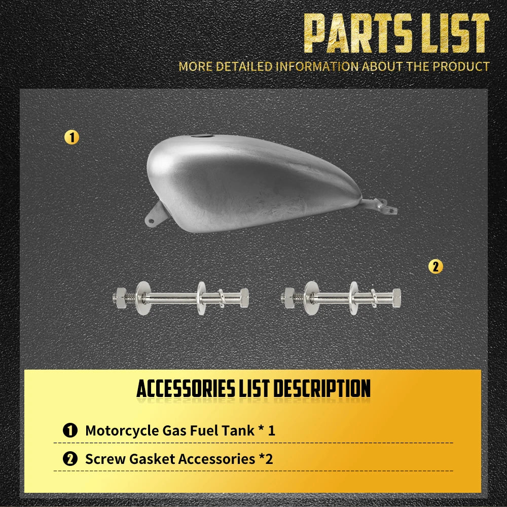 Réservoir d'Essence Injection 14,4L (3,8 Gallons) Chromé - Harley-Davidson Sportster XL 883/1200 2007-2022 – photo 6/7