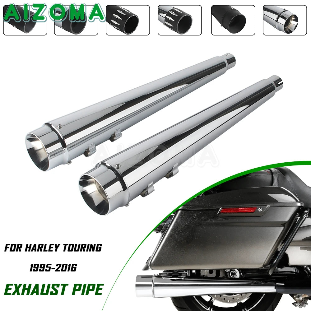 Silencieux d'échappement pour Harley-Davidson Touring Electra Glide, Street Glide, Road Glide et Road King 1995-2016 – photo 1/12
