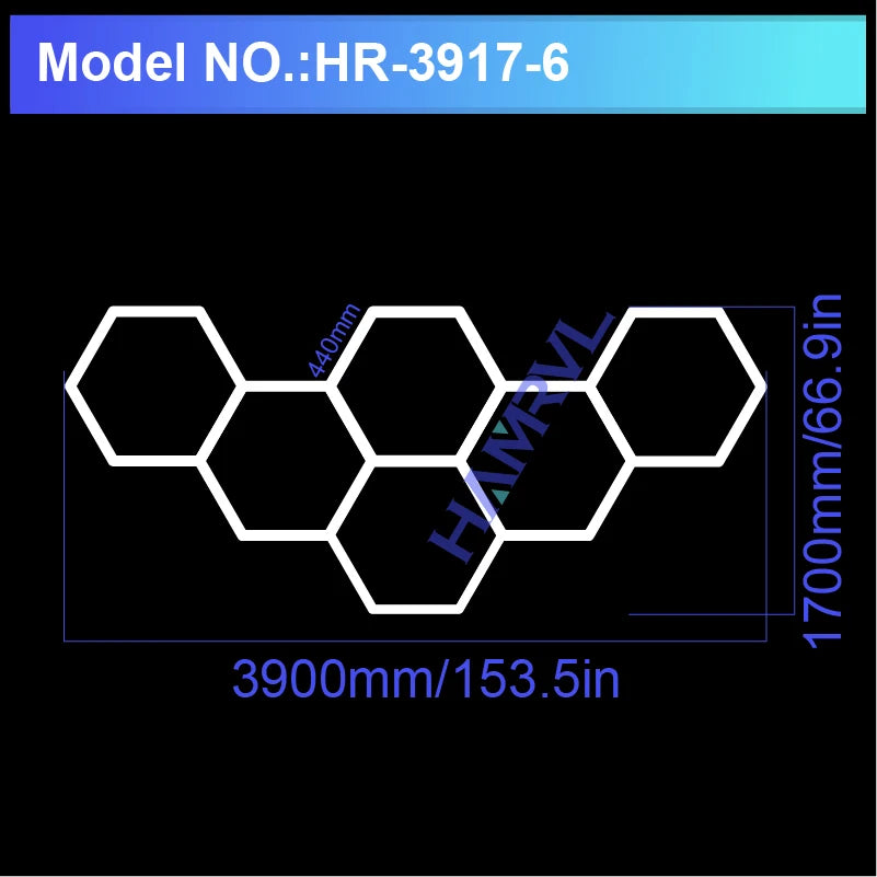 Panneau LED hexagonal nid d'abeille pour garage, atelier et showroom – photo 21/21