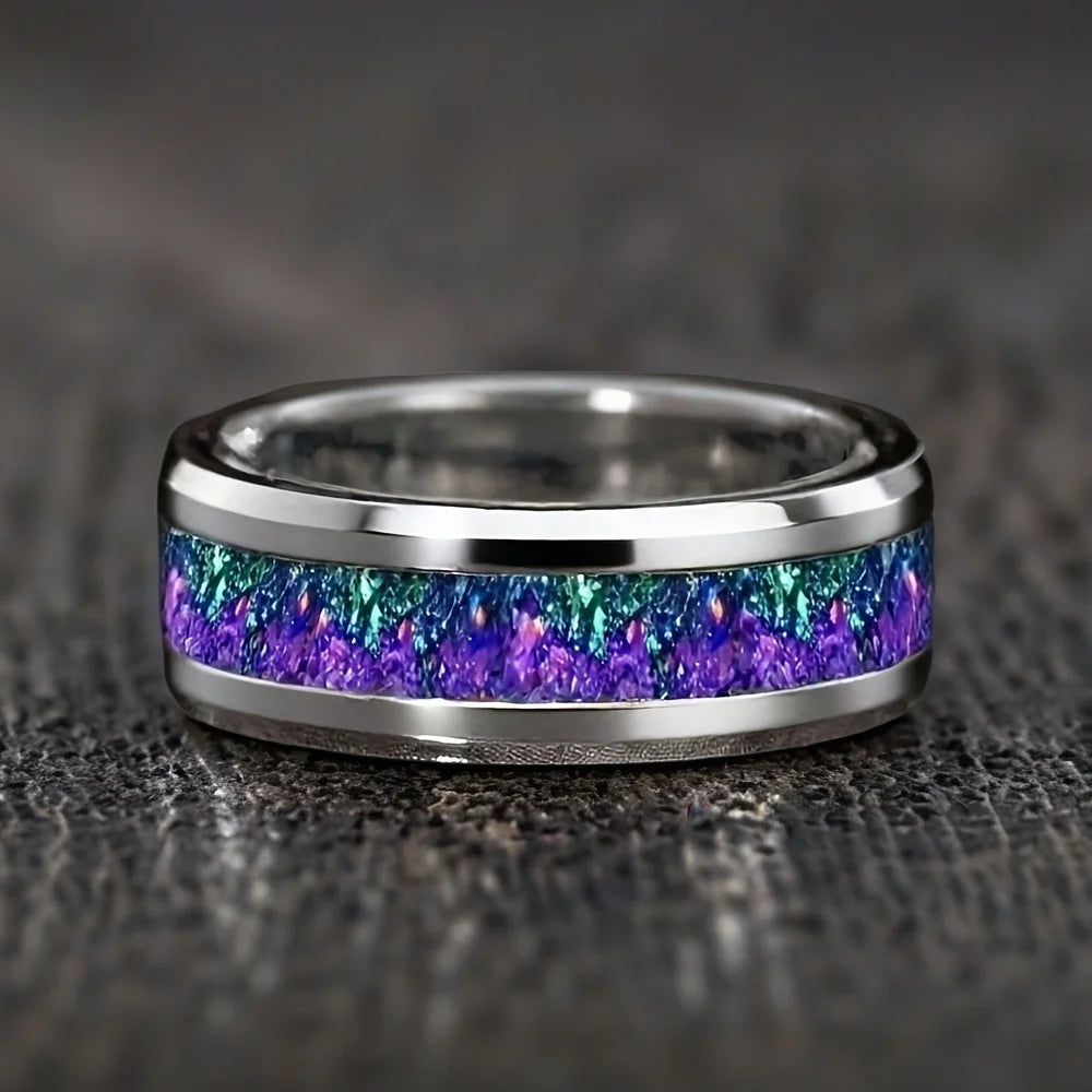 Bague en acier inoxydable tête de mort et rose - vue 12