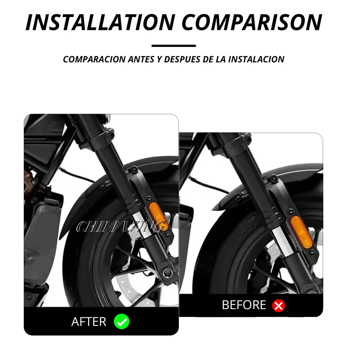 Garde-boue avant en fibre de carbone pour Harley Sportster S - vue 4