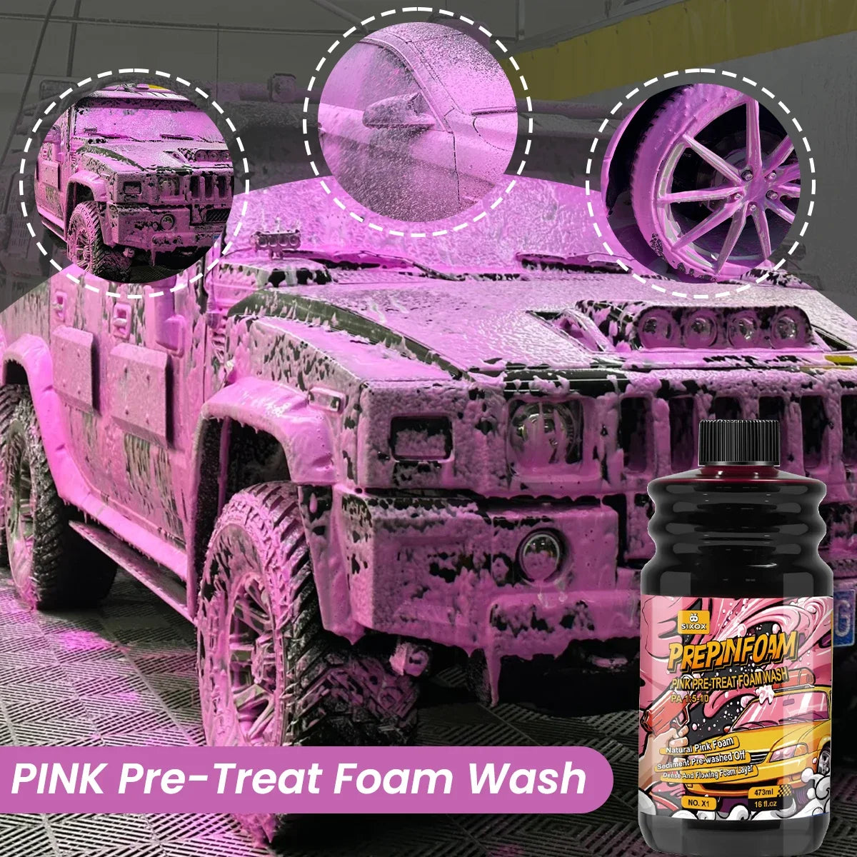 Shampoing Mousse Magique Rose pour Lavage Auto/Moto - Prélavage Haute Concentration – photo 4/11