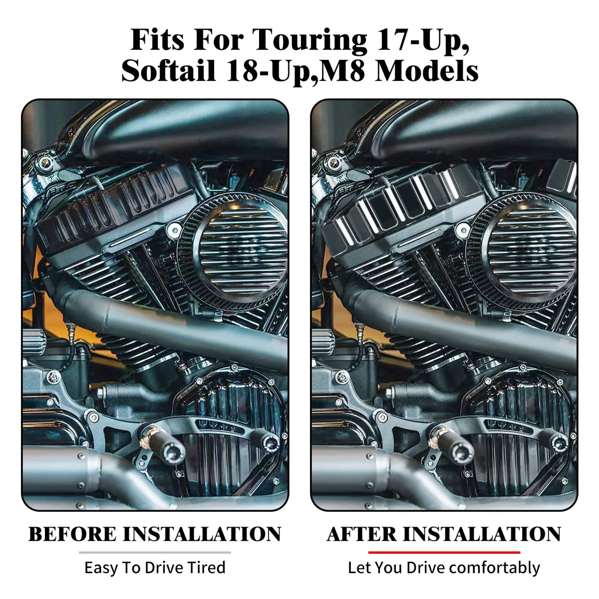 Paire de caches culbuteurs en aluminium pour Harley-Davidson moteur M8 - vue 2