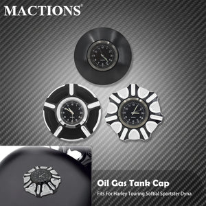 Bouchon de Réservoir avec Horloge Intégrée - Harley-Davidson Sportster, Dyna, Softail, Touring – photo 1/9