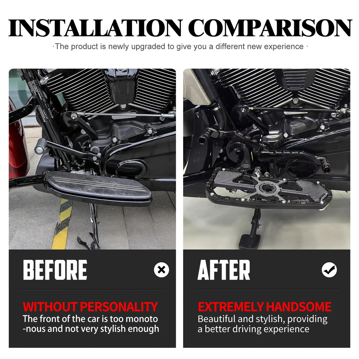 Planchers avant conducteur en aluminium coloré pour Harley-Davidson Touring - vue 2