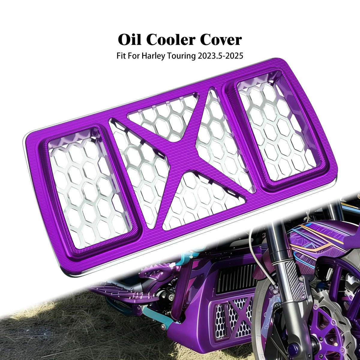 Grille de Protection Radiateur d'Huile en Aluminium CNC - Harley-Davidson Touring FLHTK 2023.5-2025 – photo 11/11