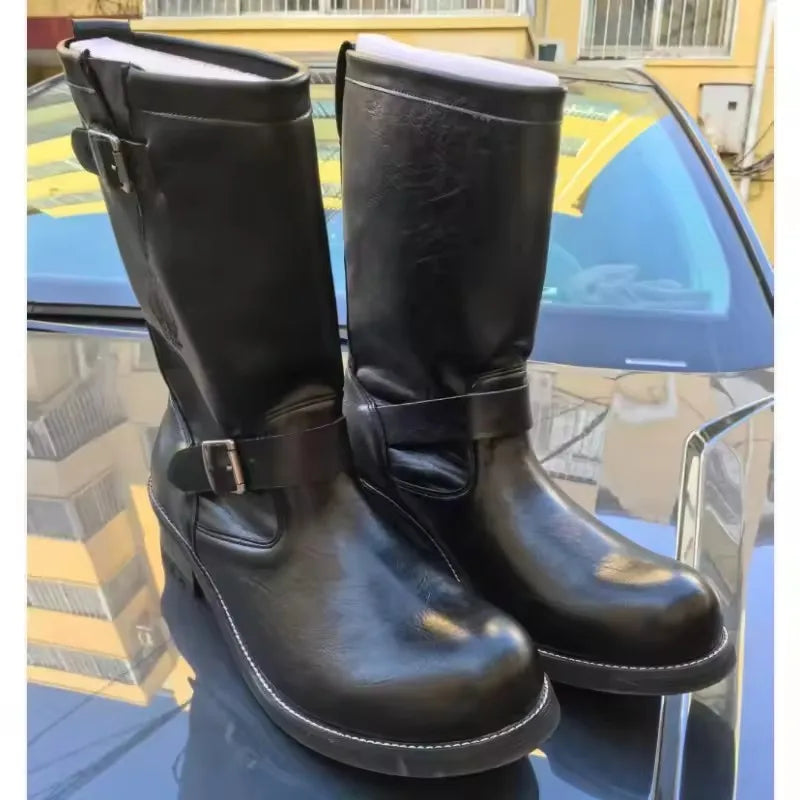 Bottes Chelsea cuir motard - vue 6