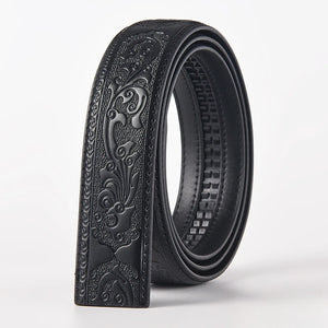Ceinture en cuir noir à boucle automatique - vue 7