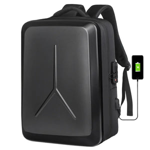 Sac à dos coque rigide noir avec cadenas à code - vue 1