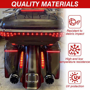Garde-boue arrière moto noir avec feux LED rouges pour Harley Touring - vue 5