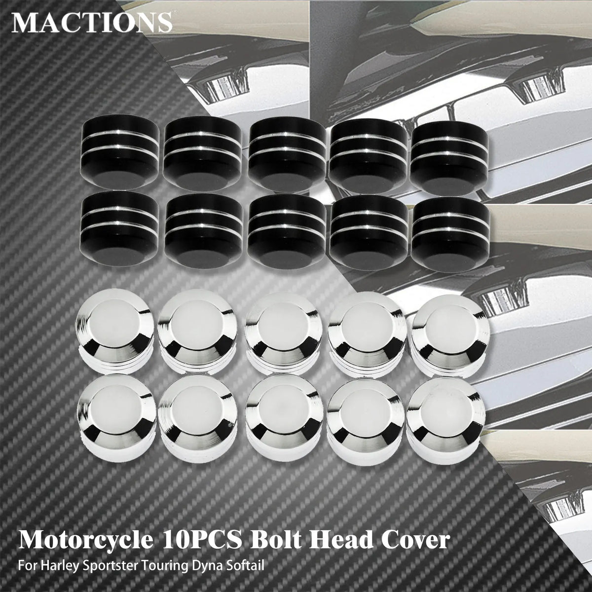Caches de vis 9 mm pour Harley Twin Cam - vue 1