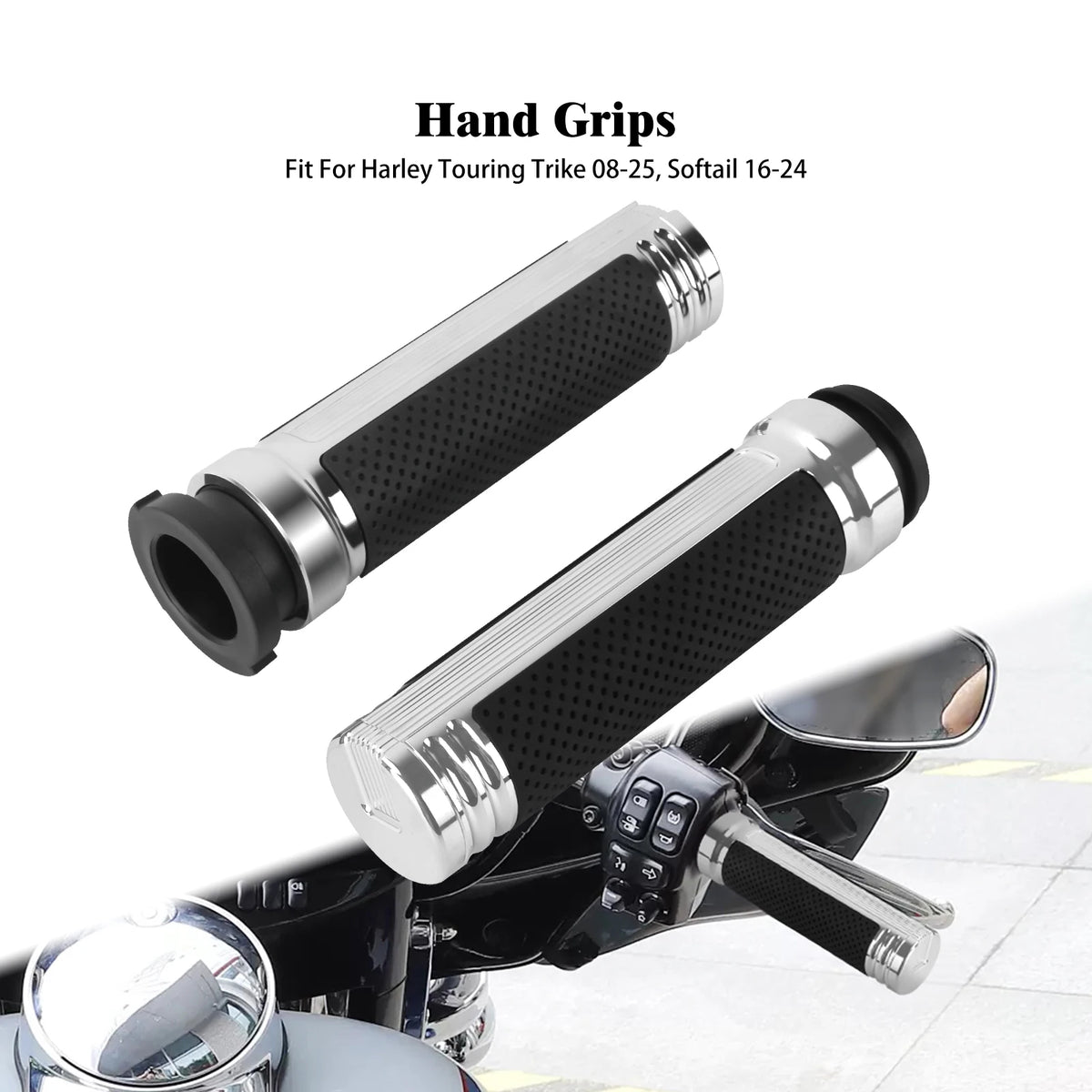 Poignées de guidon électroniques chromées en aluminium pour moto Harley-Davidson - vue 8