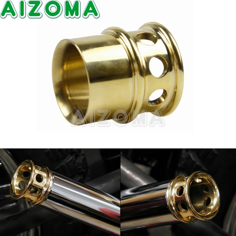 Embouts d'échappement laiton universels 1,75/2/2,25/2,5 po pour Harley-Davidson Chopper, Bobber et Sportster – photo 1/15