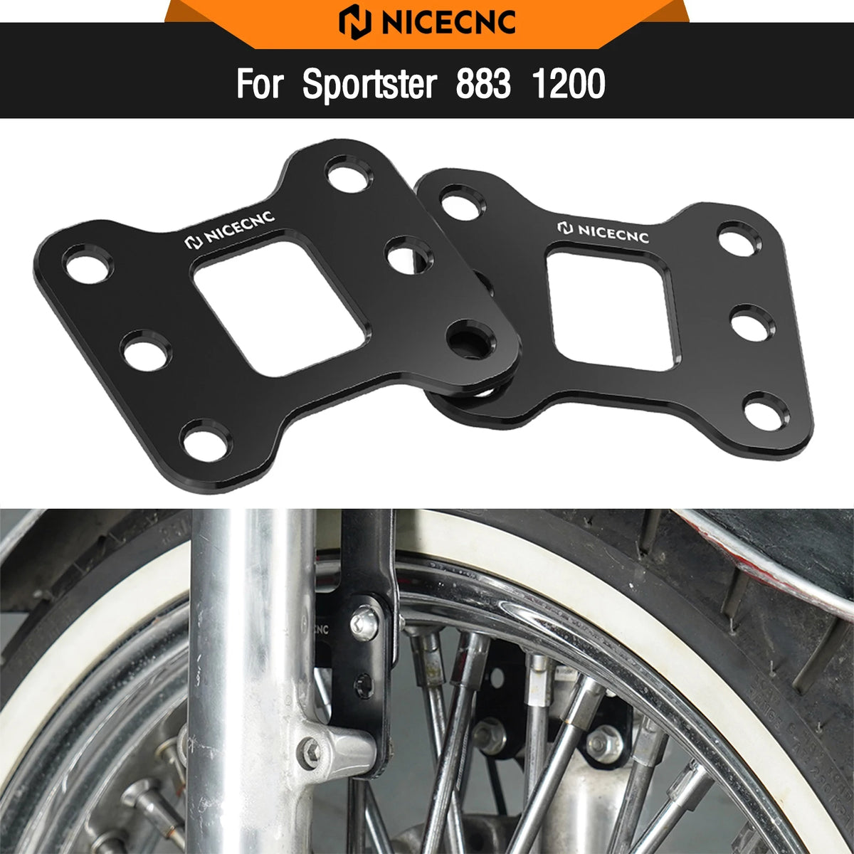 Rehausseur de Garde-boue Avant CNC pour Harley Sportster (Forty-Eight, Seventy-Two, Iron, Roadster) – photo 1/7