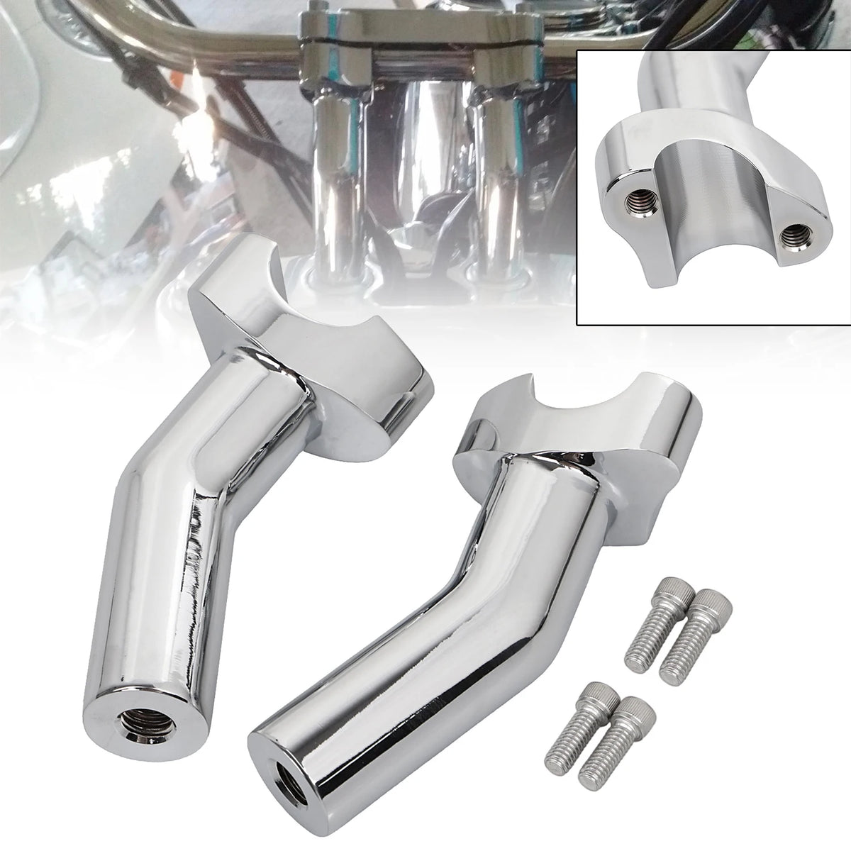 Rehausseurs de guidon 4 po à recul pour Harley Dyna Softail Sportster - vue 1