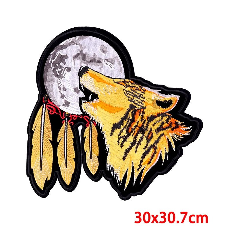Écusson dorsal brodé biker punk crâne aigle - vue 49