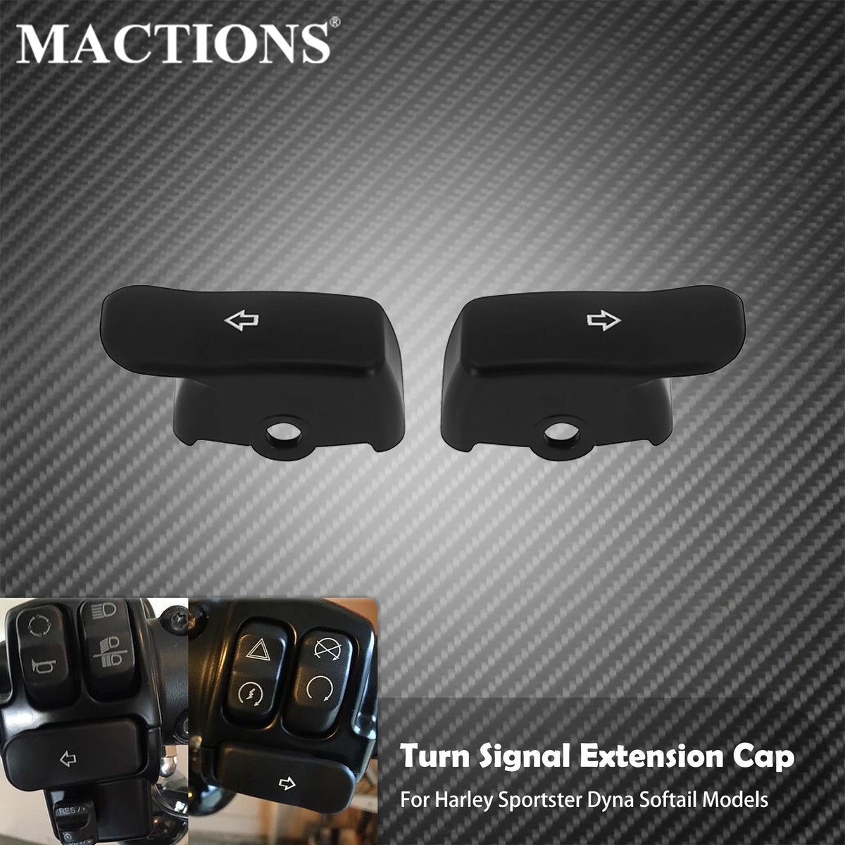 Capuchons d'Extension de Bouton Clignotant - Harley-Davidson Sportster, Dyna et Softail – photo 1/8