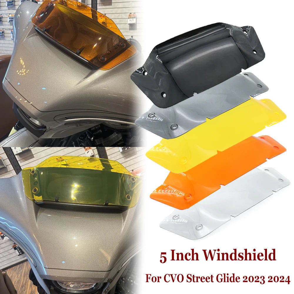 Pare-brise 5″ polycarbonate pour Harley-Davidson CVO Street Glide FLHXSE 2023-2024 et Street Glide 2024