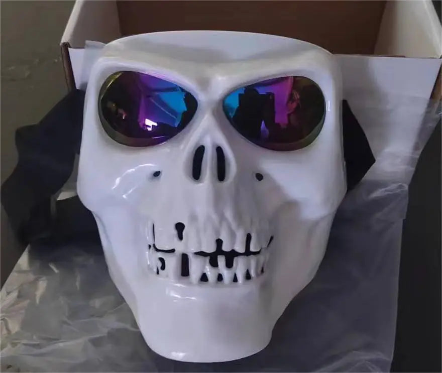 Masque tête de mort avec lunettes de protection intégrées pour moto - vue 6