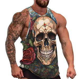 Débardeur crâne 3D oversize homme - vue 4