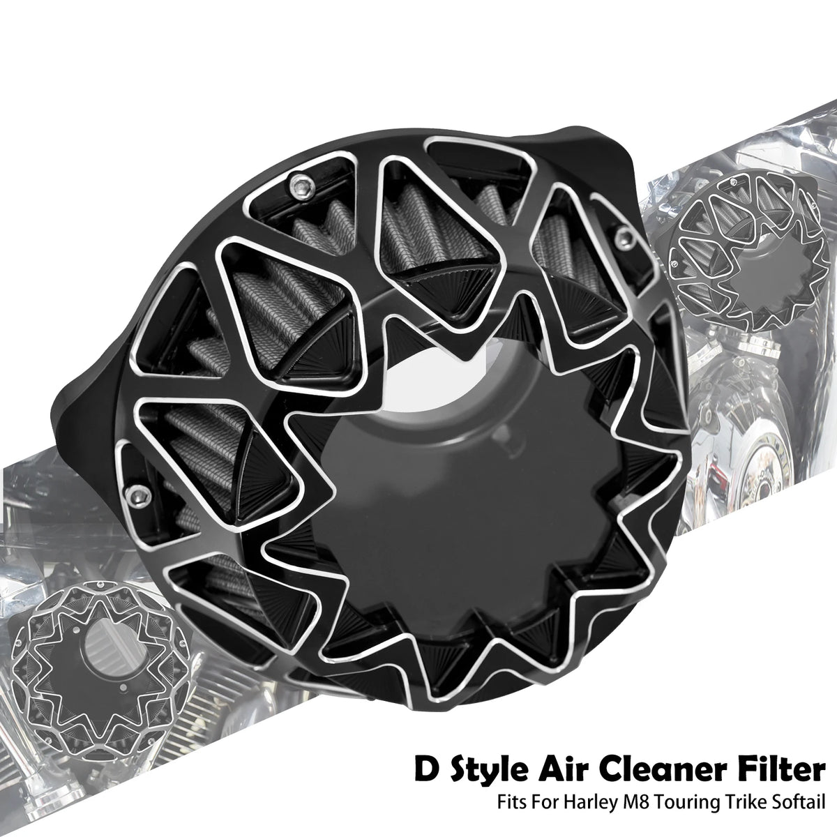 Kit filtre à air exposé noir pour Harley Sportster Dyna Softail Touring - vue 8