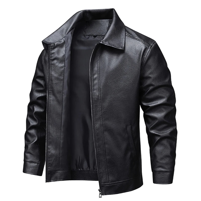 Blouson biker en simili cuir noir - vue - vue 6