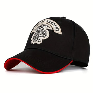 Casquette snapback brodée tête de mort esprit biker - vue - vue 5