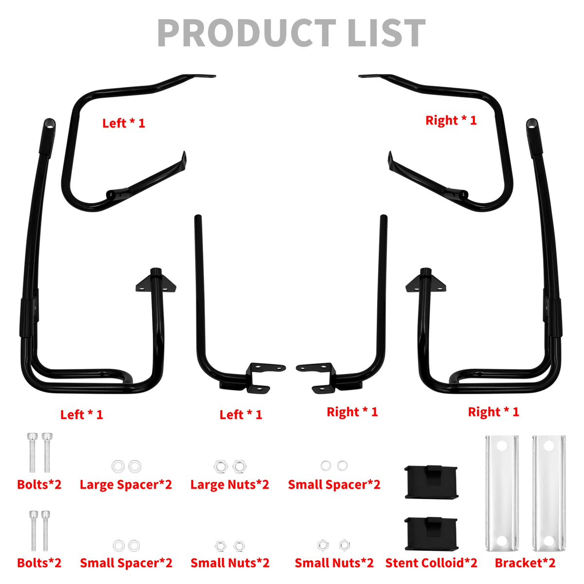 Kit noir de support et arceau de protection pour sacoches d'une Harley-Davidson Touring - vue 6
