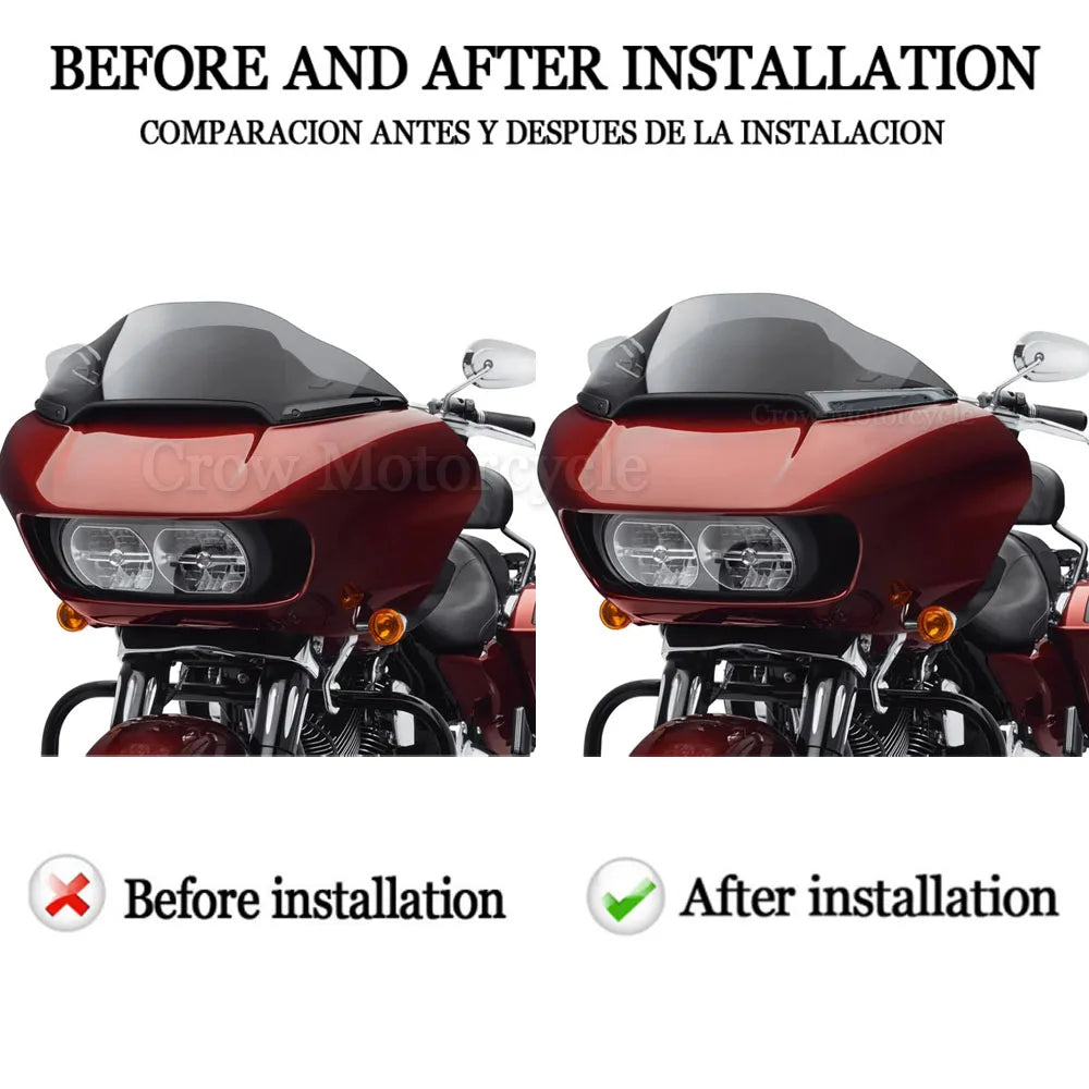 Feux décoratifs de pare-brise LED avec feu de jour et clignotant pour Harley Road Glide - vue 3